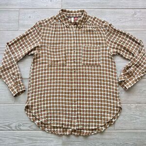 Pilcro Womens Multicolor Plaid Long Sleeve Button Down‎ Shirt Size Small
